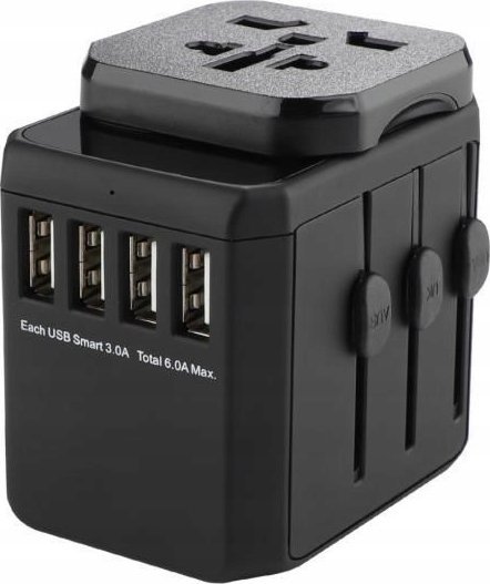 MicroConnect Microconnect MC-TRAVELADAPTER2 elektryczny wtyk zasilający Czarny