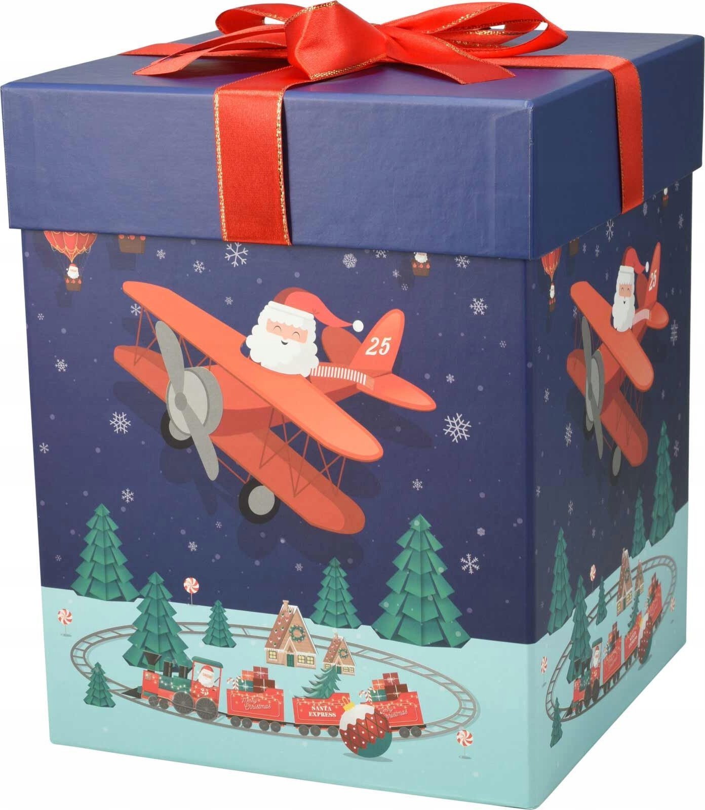 Home Styling Collection Dwa pudełka na prezenty z motywem Mikołaja, 26 i 23 cm