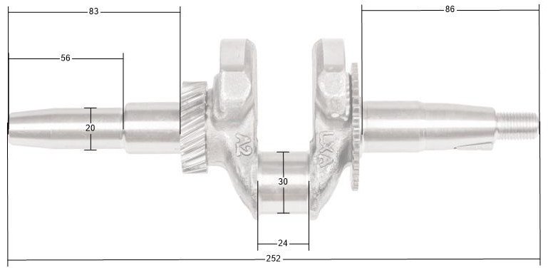 Wał Korbowy Loncin Lc2500-As 2500(D)-As Lc168F-2 Część Oryginalna 130290005-0001