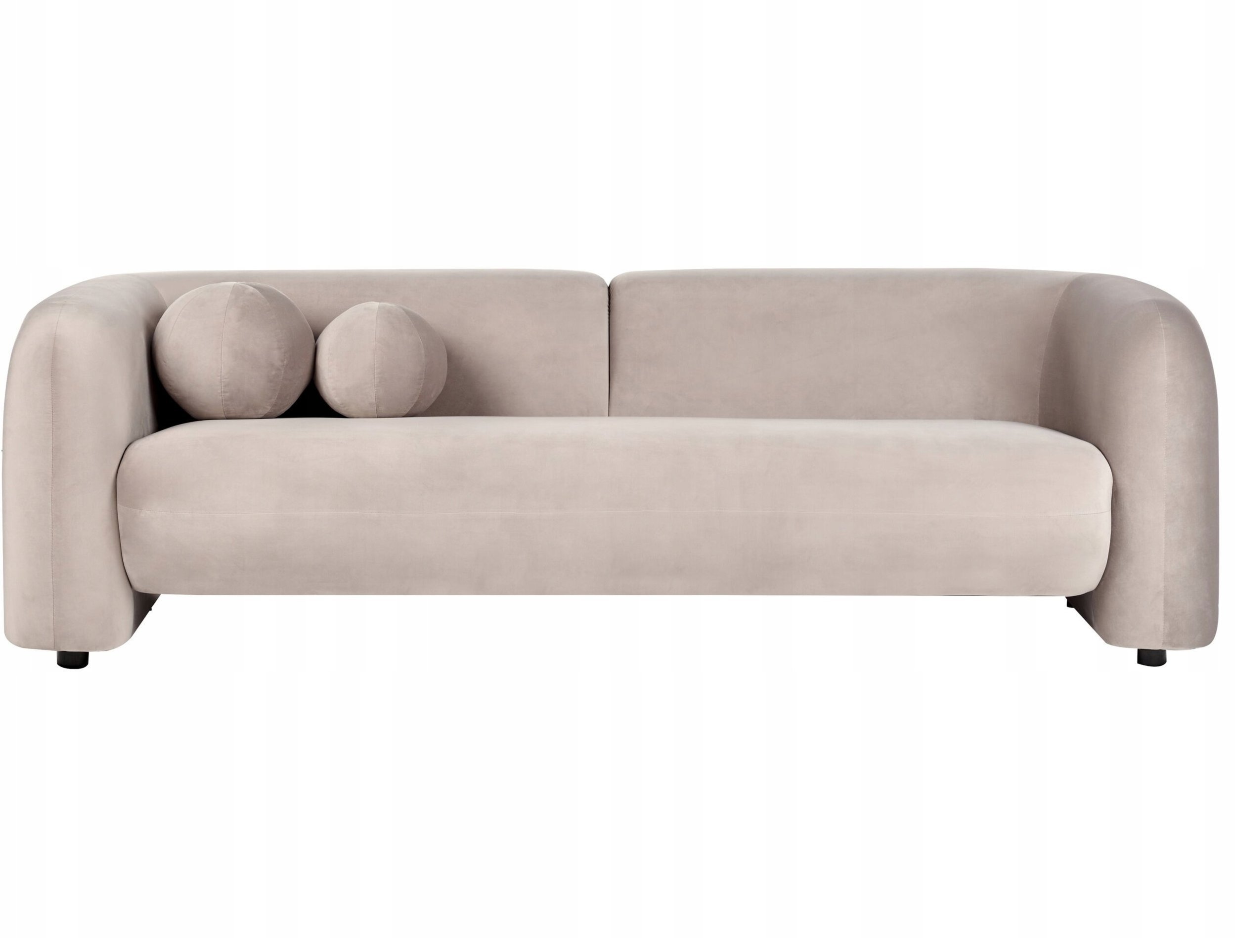 Sofa trzyosobowa welurowa beżowoszara LEIREN Lumarko!