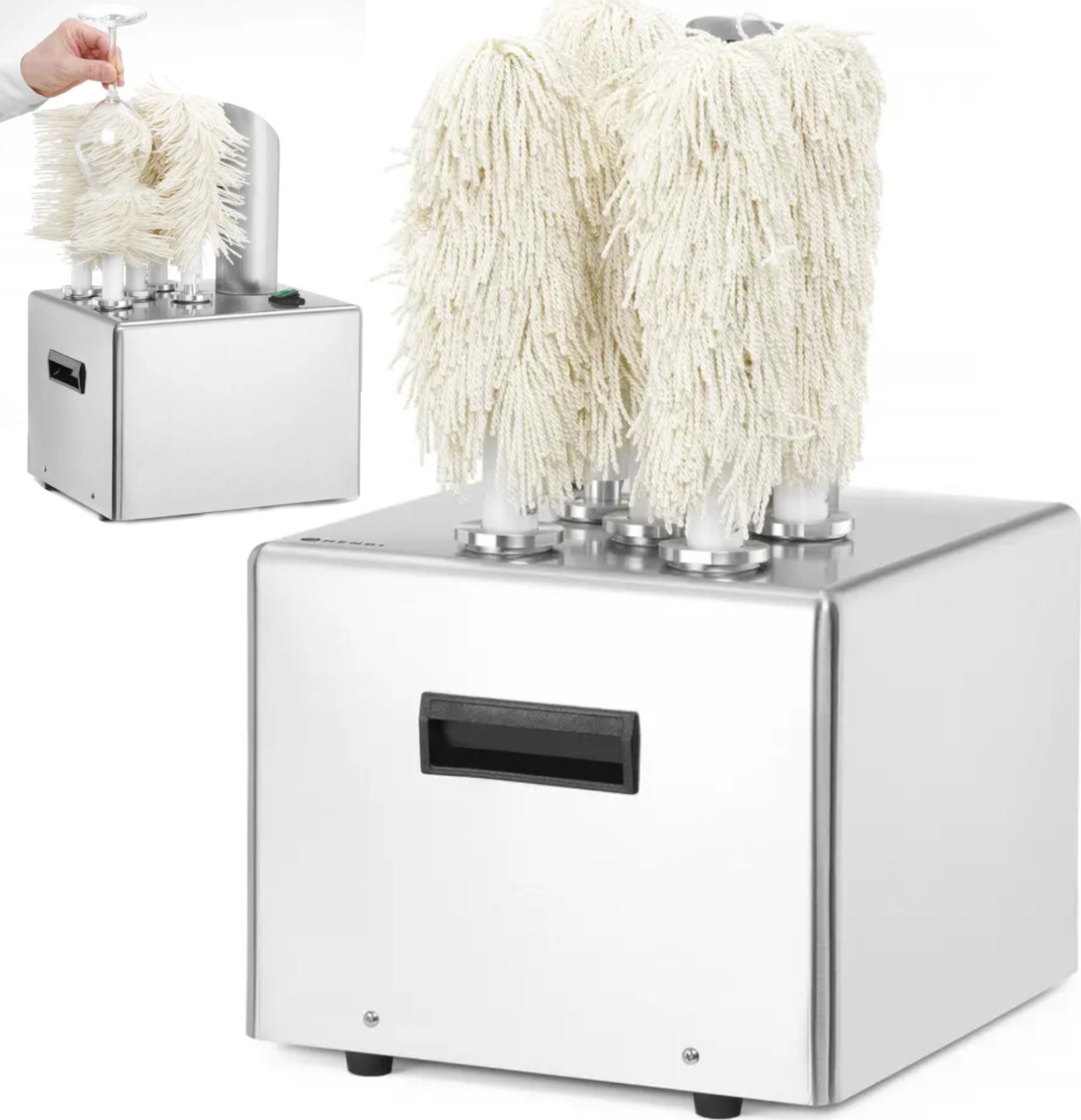 Hendi Polerka do szkła szklanek kieliszków elektryczna do 330 szklanek /h 1350 W Polerka do szkła szklanek kieliszków elektryczna do 330 szklanek /h 1