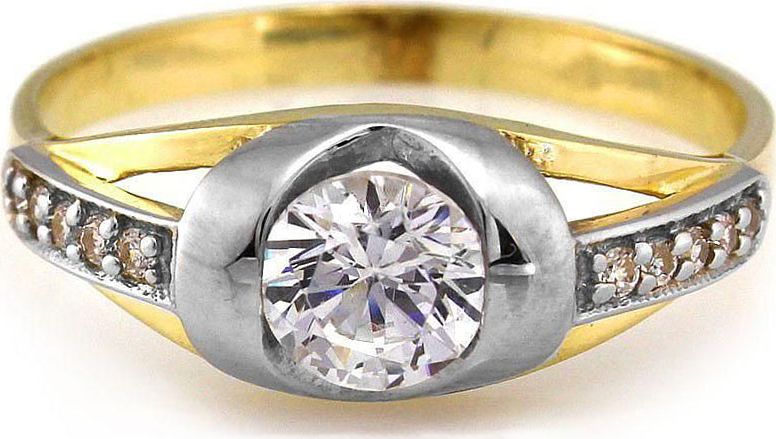 Lovrin ZŁOTY DAMSKI PIERŚCIONEK 585 ZDOBIONY CYRKONIAMI