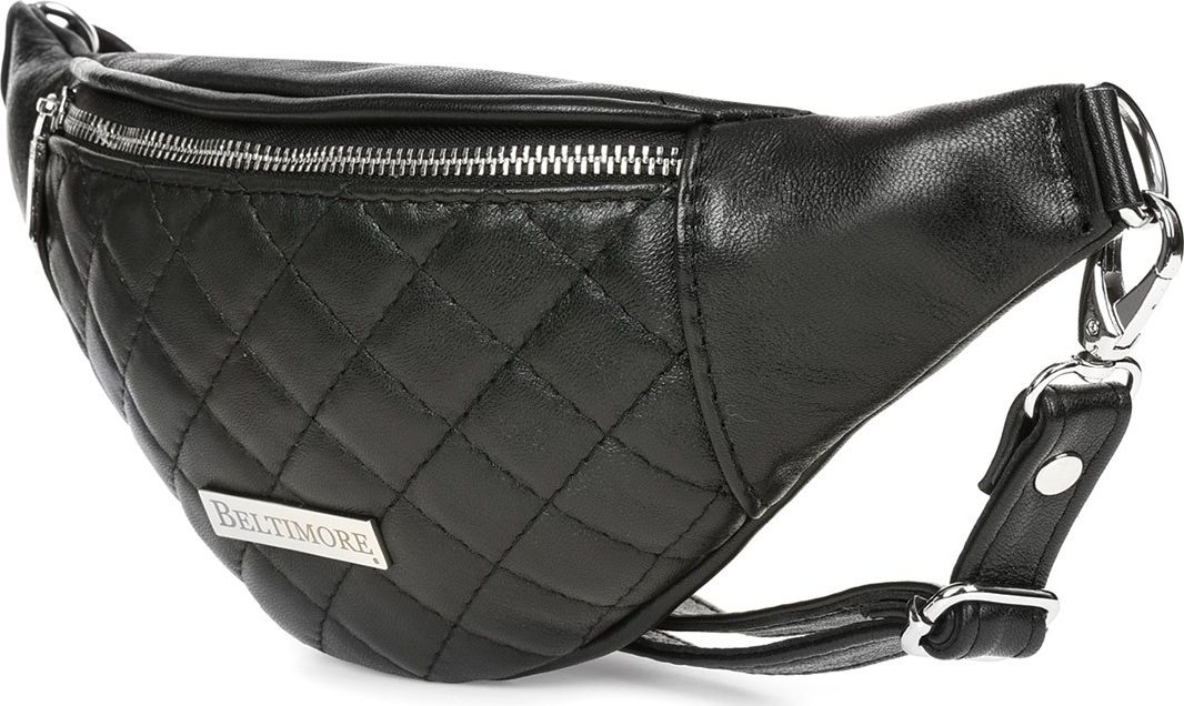 Beltimore Czarna saszetka nerka pikowana skóra naturalna Beltimore F22