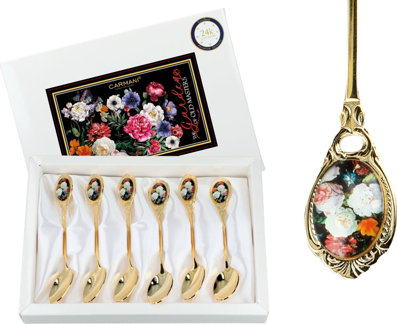 Carmani Kpl. 6 łyżeczek - Kwiaty barokowe (CARMANI)