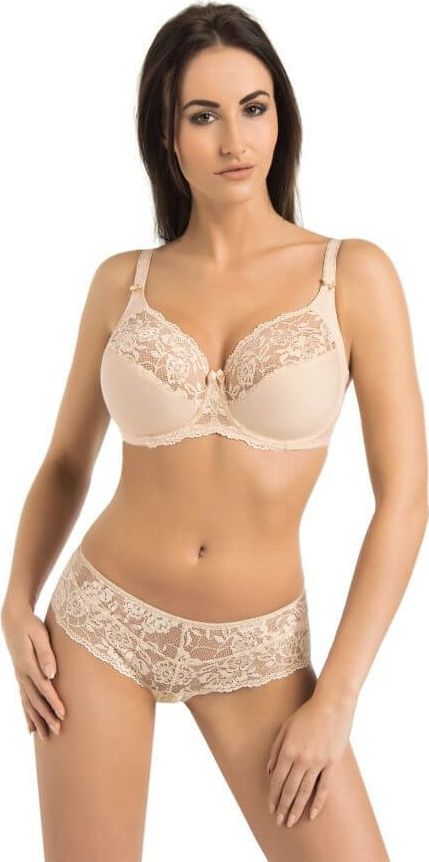 Teyli Biustonosz damski koronkowy miękki Victoria beżowy Beżowy 80F