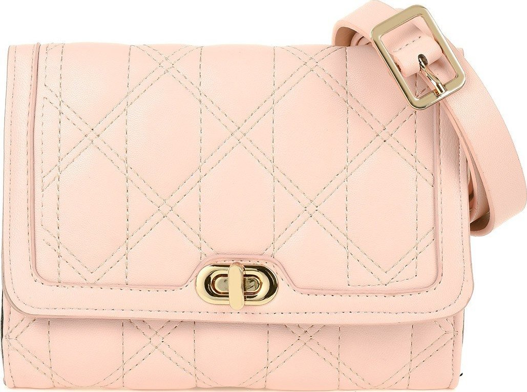 Versoli Torebka damska mała chanelka nerka na pas regulowana różowa I34