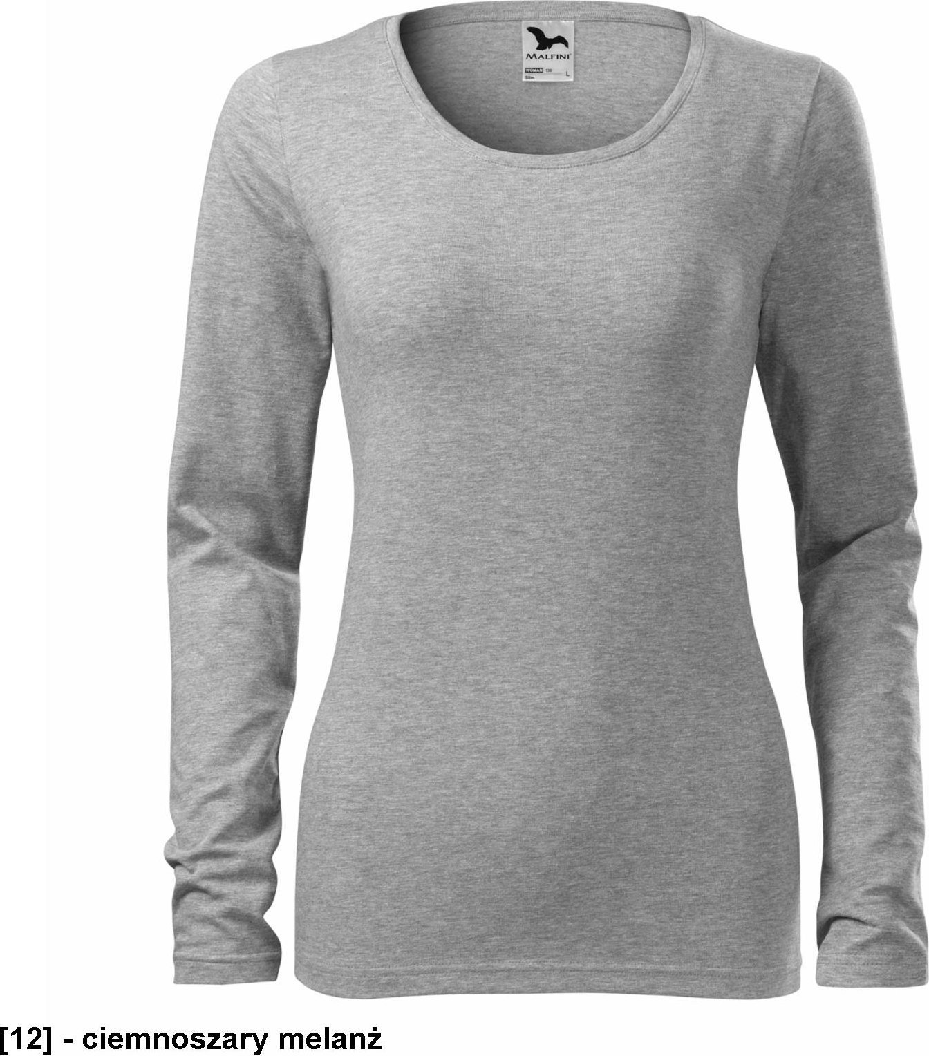 MALFINI Slim 139 - ADLER - Koszulka damska, 180 g/m, - ciemnoszary melanż S