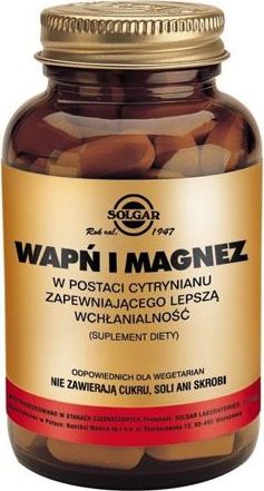 Solgar SOLGAR Wapń i Magnez w post.cytrynianu 100