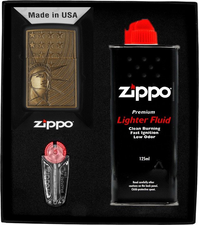 Zestaw ZIPPO Zapalniczka LIBERTY & FLAG Prezentowy No1