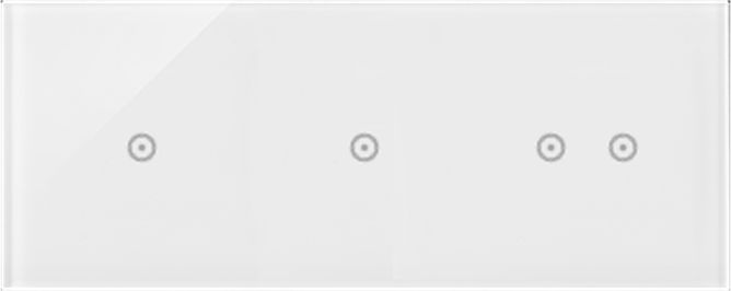 Kontakt-Simon Simon 54 Touch Panel dotykowy 3 moduły 1 pole dotykowe, 1 pole dotykowe, 2 pola dotykowe poziome, biała perła DSTR3112/70