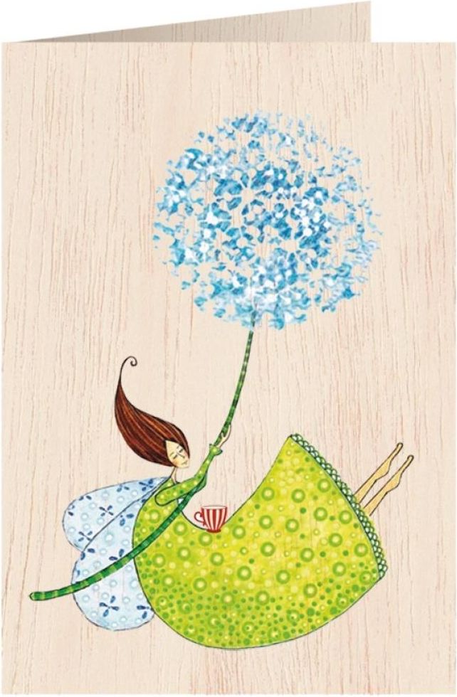 Cozywood Karnet drewniany C6 + koperta Dmuchawiec