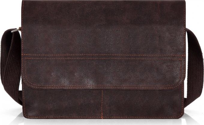 Solome CZEKOLADOWA SKÓRZANA TORBA LISTONOSZKA NA RAMIĘ SOLOME BLACKROCK