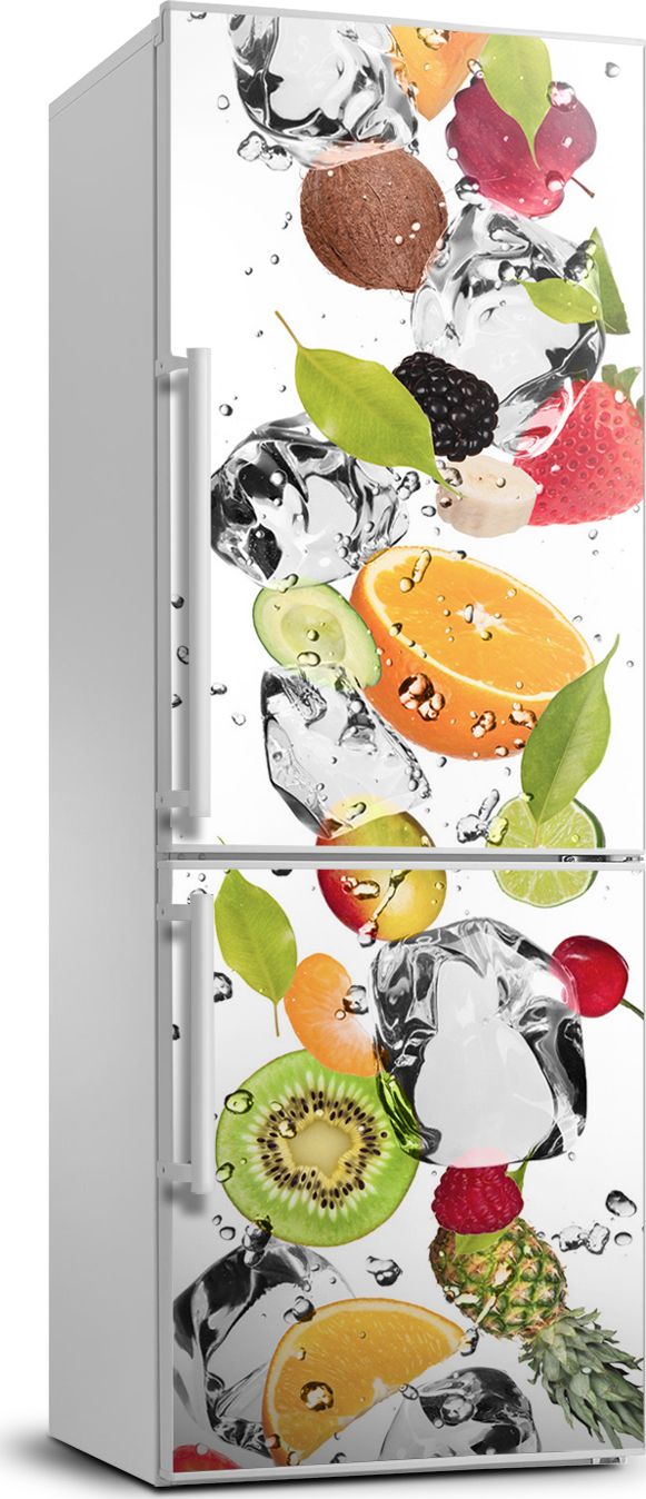 Tulup Naklejka samoprzylepna na lodówkę 60x180 cm Owoce i woda