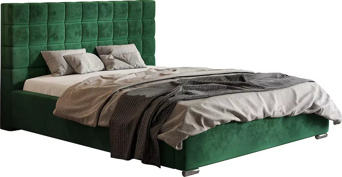 Elior Łóżko tapicerowane 120x200 Salerno 3X - 48 kolorów + materac piankowy Contrix Visco Premium