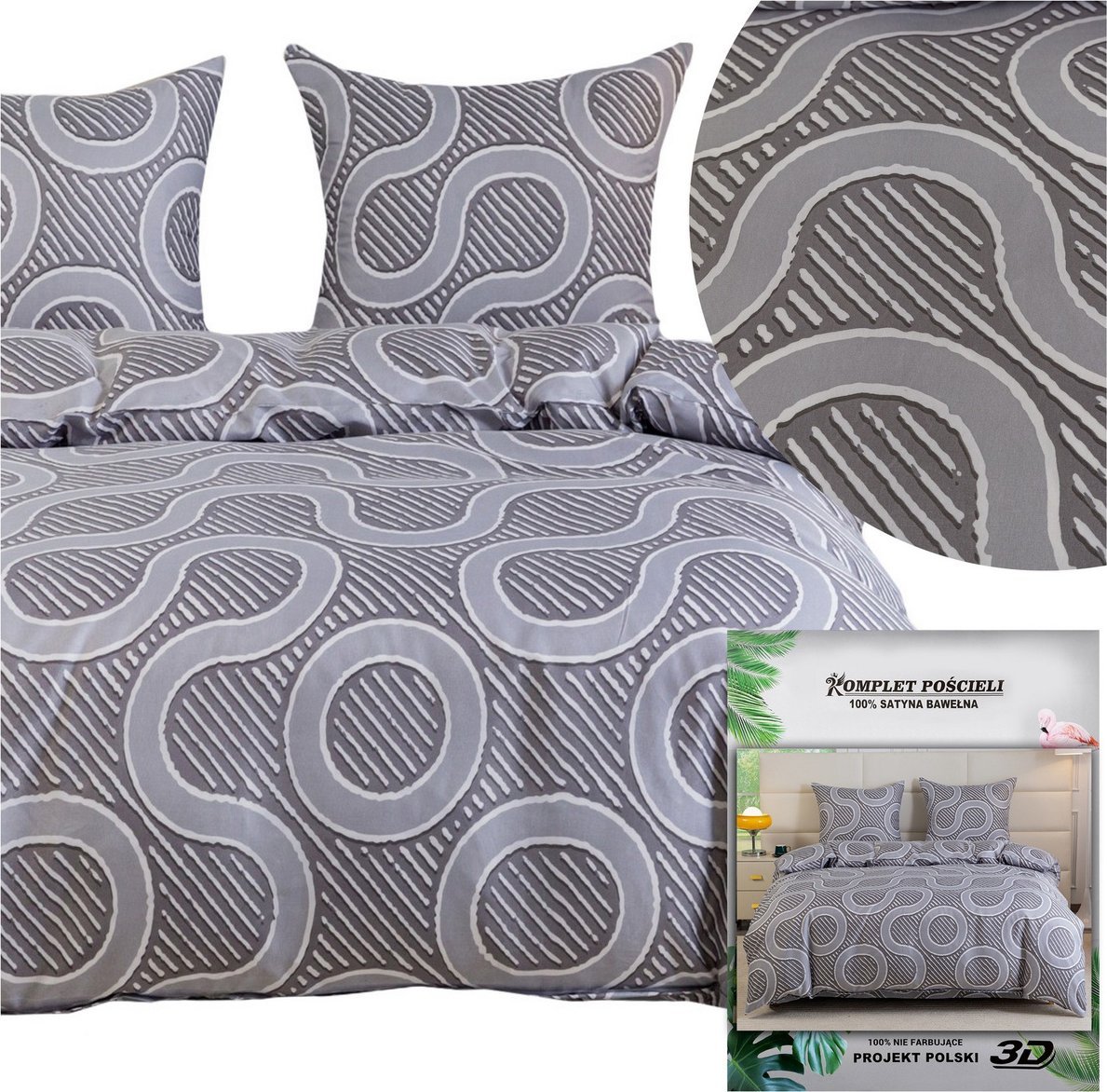 Pościel 160 x 200 3cz Satynowa Maria 3046