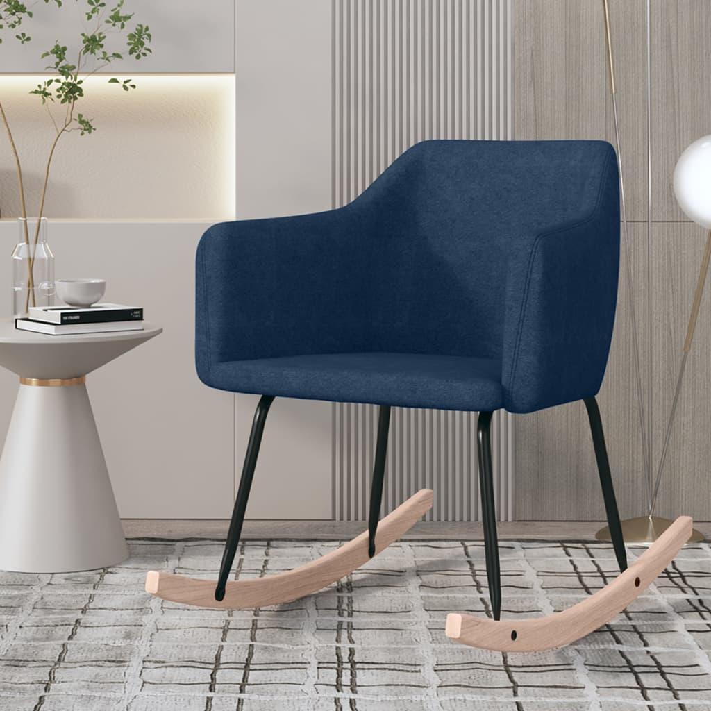 vidaXL vidaXL Fotel bujany, niebieski, tapicerowany tkaniną