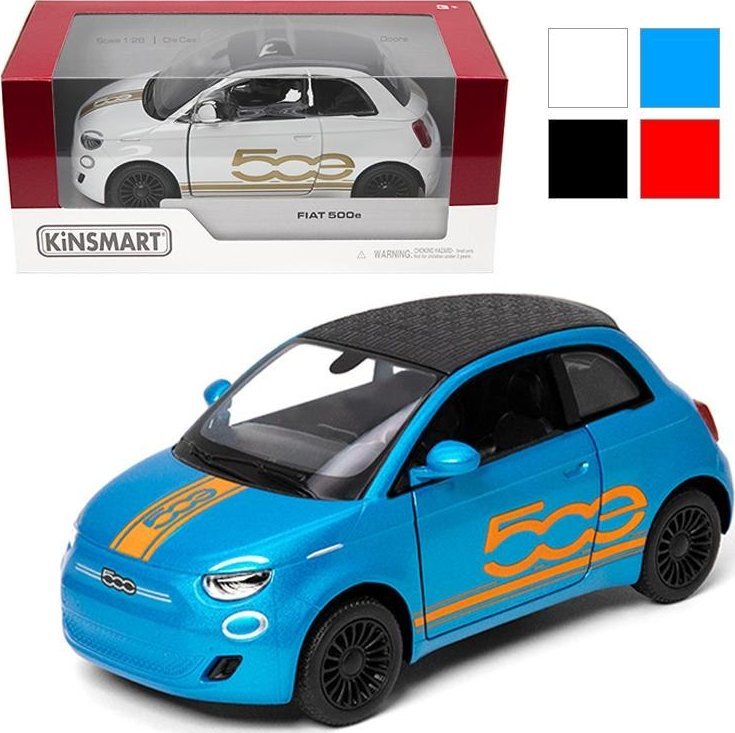 Fiat 500e z nadrukiem 1:28