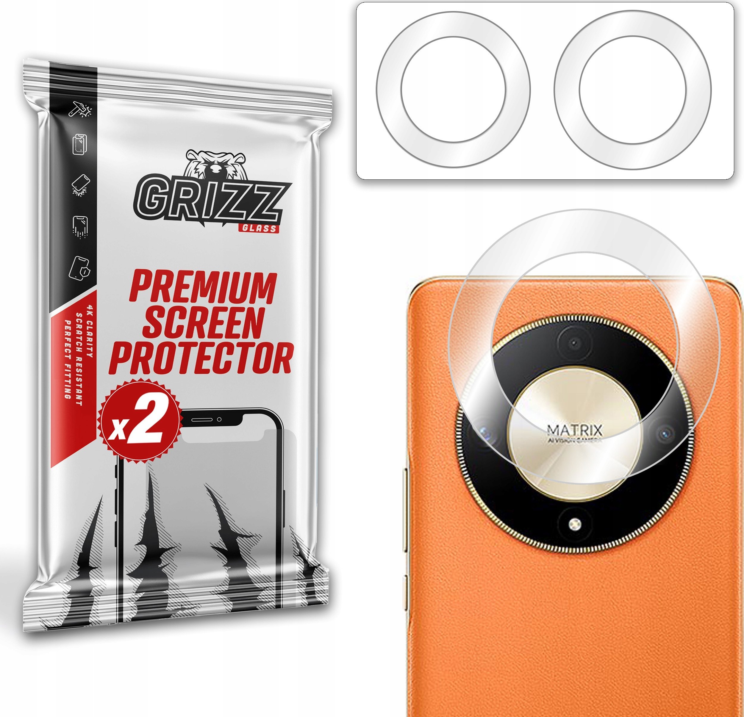 GrizzGlass Szkło na aparat GrizzGlass HybridGlass Camera do Honor Magic6 Lite
