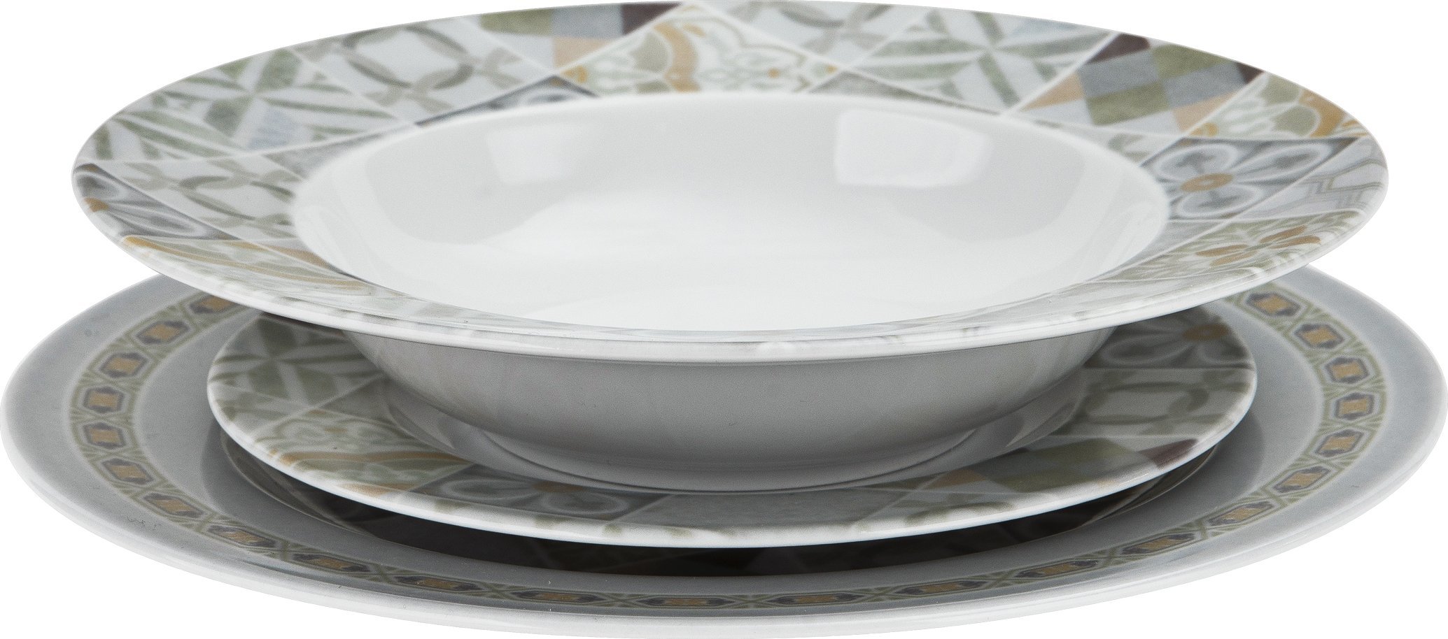 Lubiana Komplet talerzy dla 6 osób Mozaika N013 18 el.