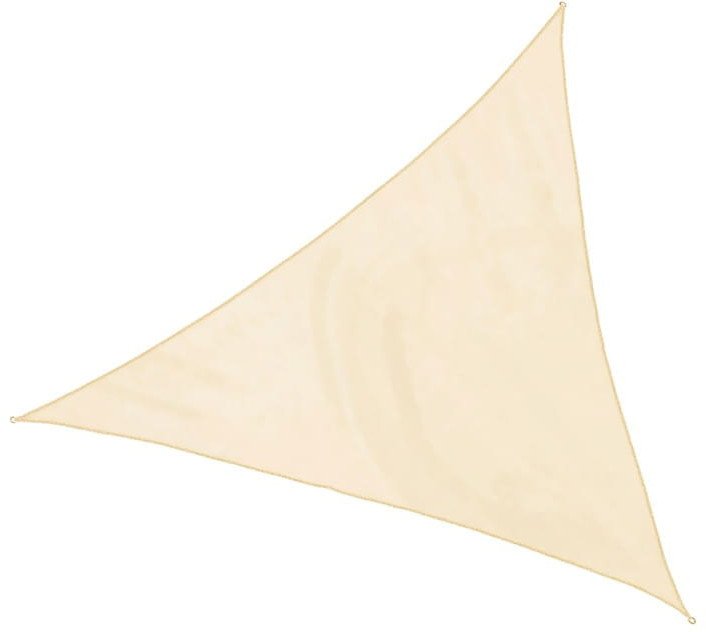 TRÓJKĄTNY ŻAGIEL PRZECIWSŁONECZNY W KOLORZE BEŻOWYM 3,6X3,6X3,6M