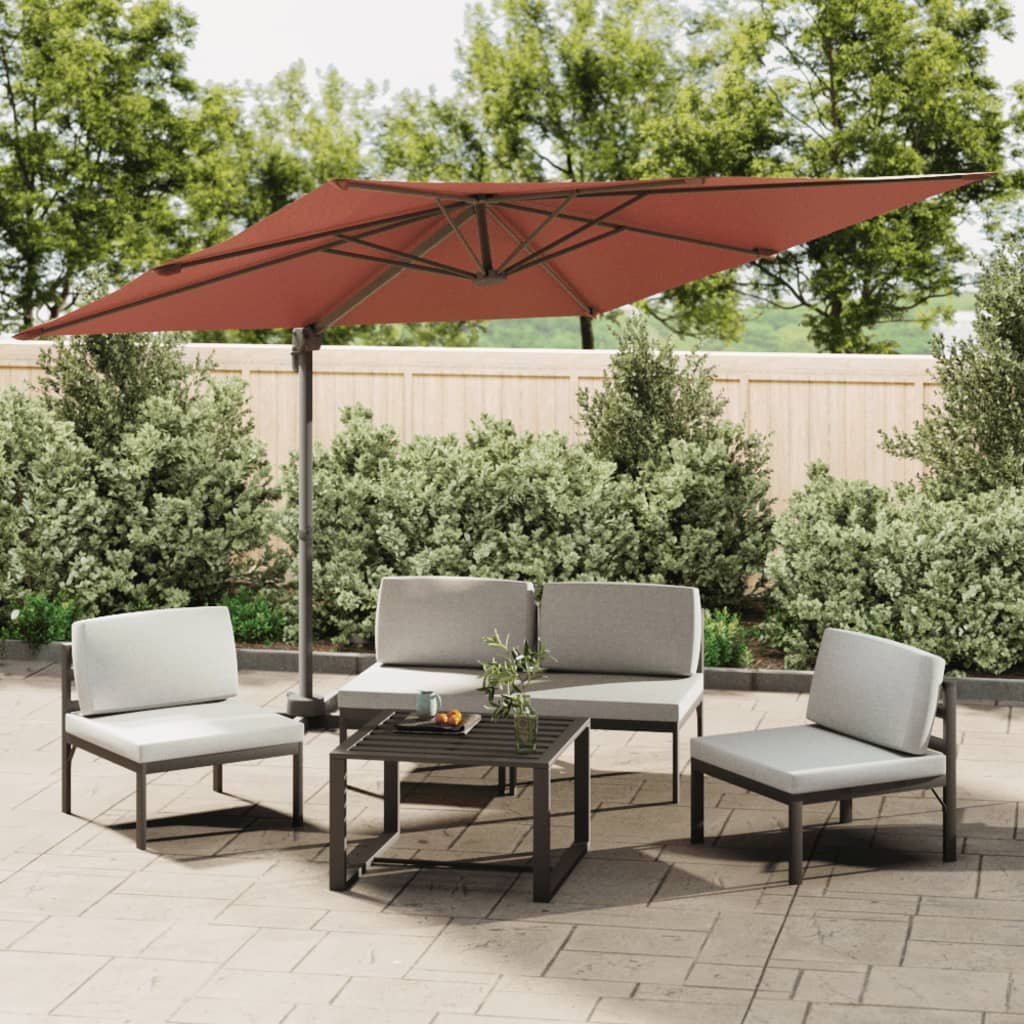vidaXL vidaXL Parasol wiszący na słupku aluminiowym, terakotowy, 300x300 cm