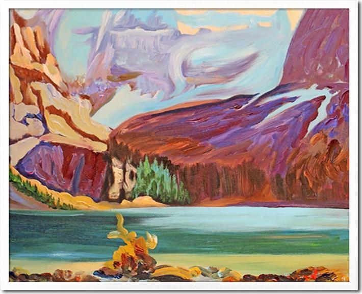 ART-POL Obraz olejny ręcznie malowany 43x53cm Krajobraz górski