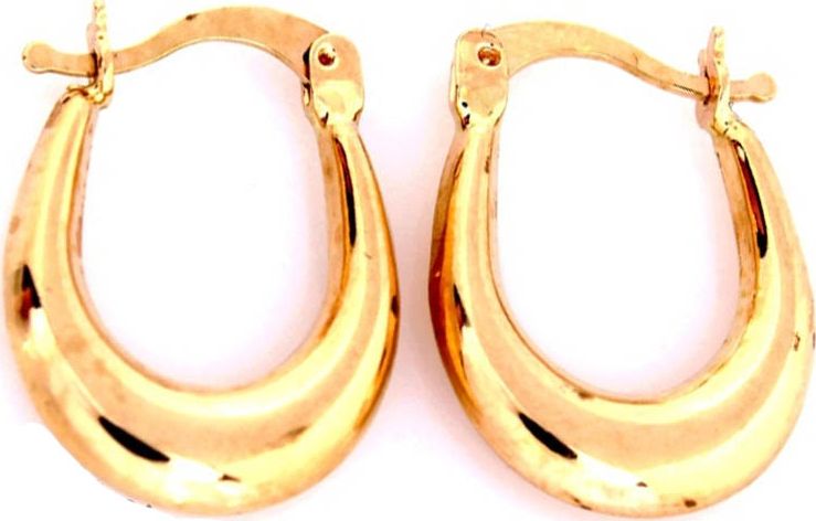 Lovrin ZŁOTE KOLCZYKI ANGIELSKIE OWALE 585 NA PREZENT