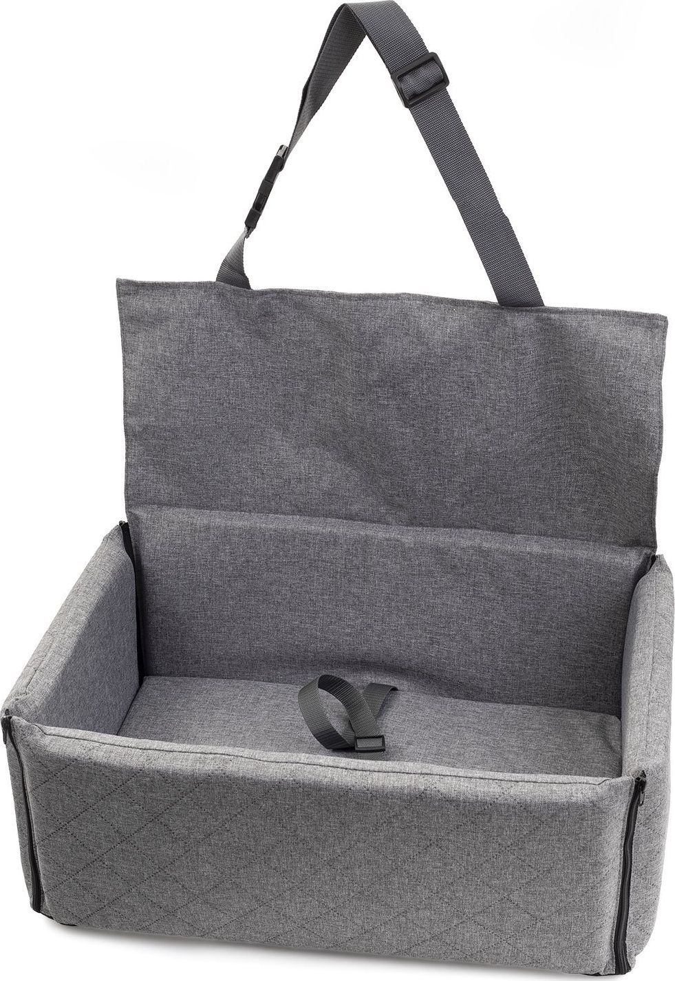 Boutiquezoo Fotelik samochodowy dla psa transporter Mata L Eco Szary