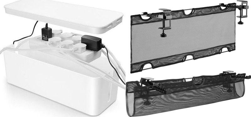 Organizer Mozos Organizer Mozos Maskownica Biały 1 sztuka (KBO-LW) + Organizer na kable siatka czarny UCM 1