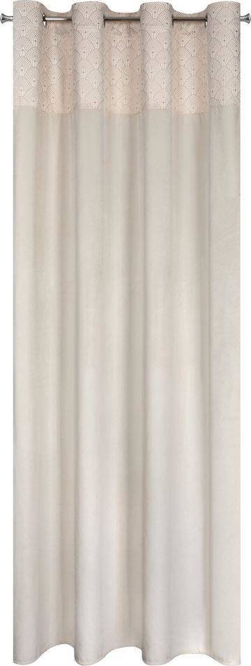 Eurofirany Zasłona 140 x 250 Dekoracyjna Przelotki Agnes Krem