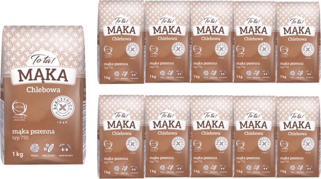 To ta! Mąka pszenna chlebowa typ 750 1 kg x 10 sztuk