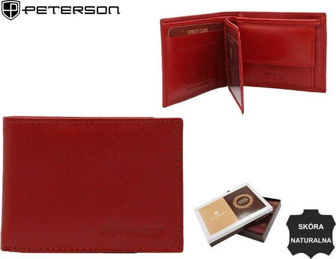Peterson Portfel damski skórzany PTN RD-280-GCL RED