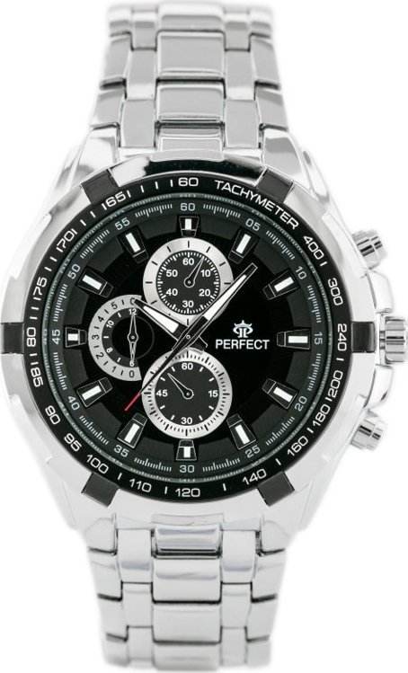 Zegarek ZEGAREK MĘSKI PERFECT - MILTON - silver/black (zp112c)