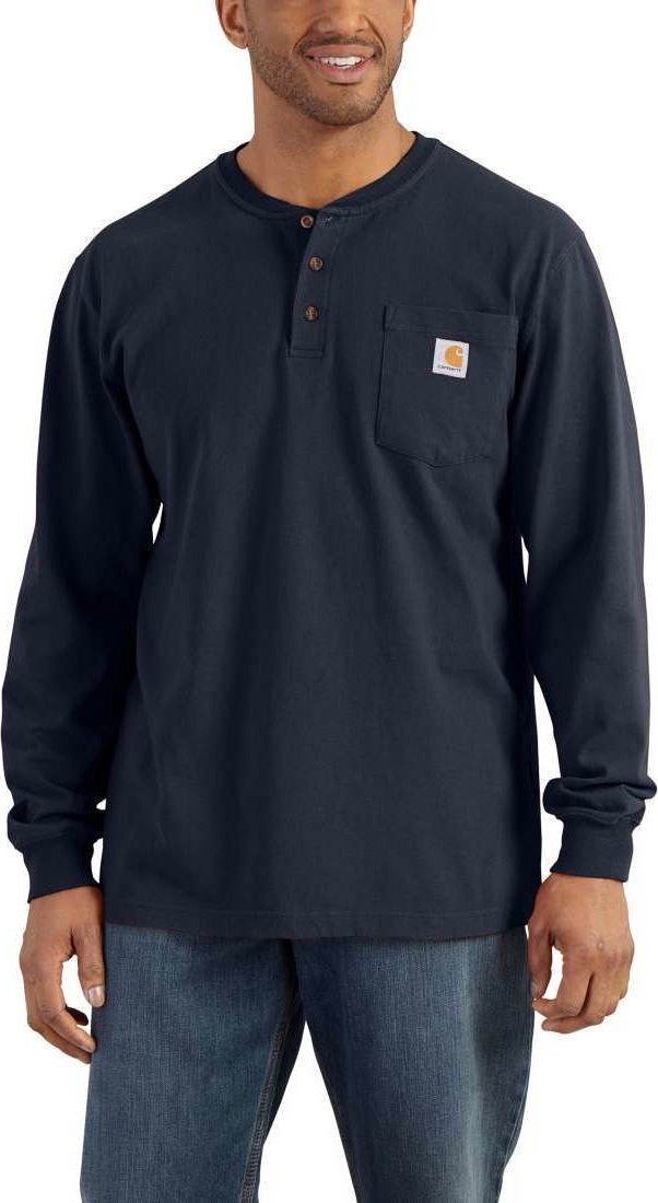 Carhartt Koszulka Carhartt Long Sleeve Pocket Navy