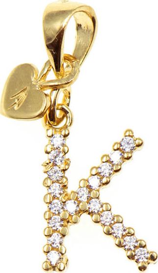 Lovrin Złota zawieszka 585 literka K z cyrkoniami 0,73 g