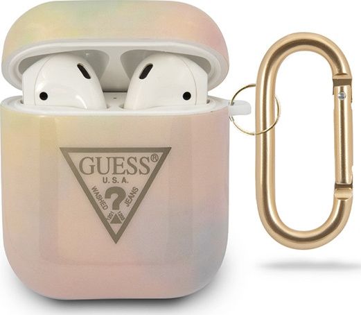 Guess Etui ochronne GUACA2TPUMCGG01 Tie&Dye Collection do AirPods 1/2 różowe