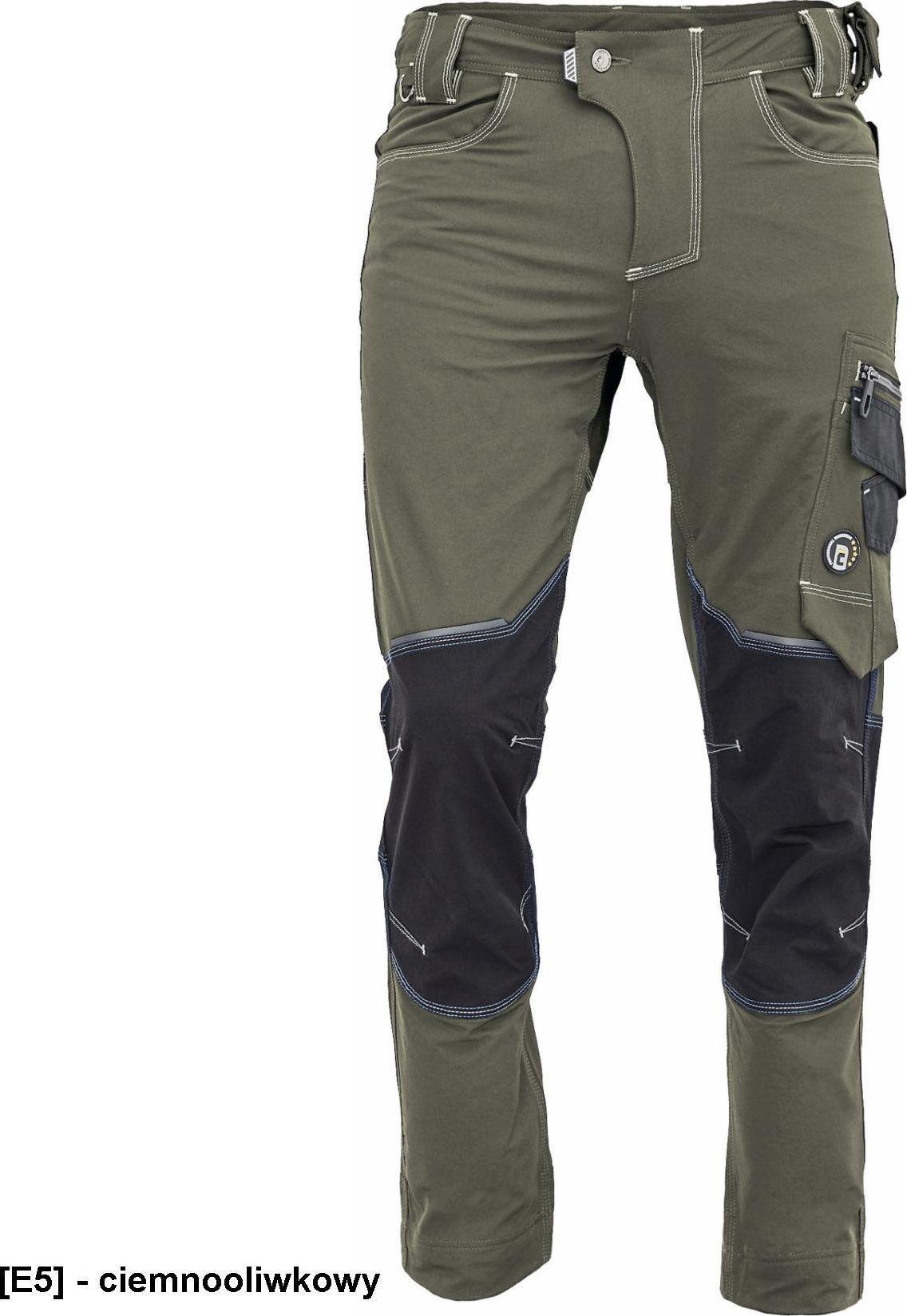 CERVA NEURUM PERFORMANCE spodnie - męskie spodnie robocze, elastyczny materiał TrifibetexPRO, 6 kieszeni, odblaski - ciemnooliwkowy 46
