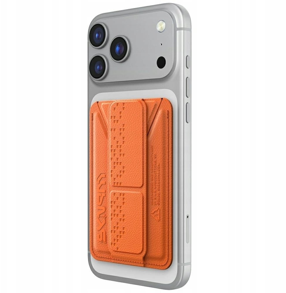 Portfel Skinarma Kado Haxa Magnetic Cardholder Grip Stand pomarańczowy