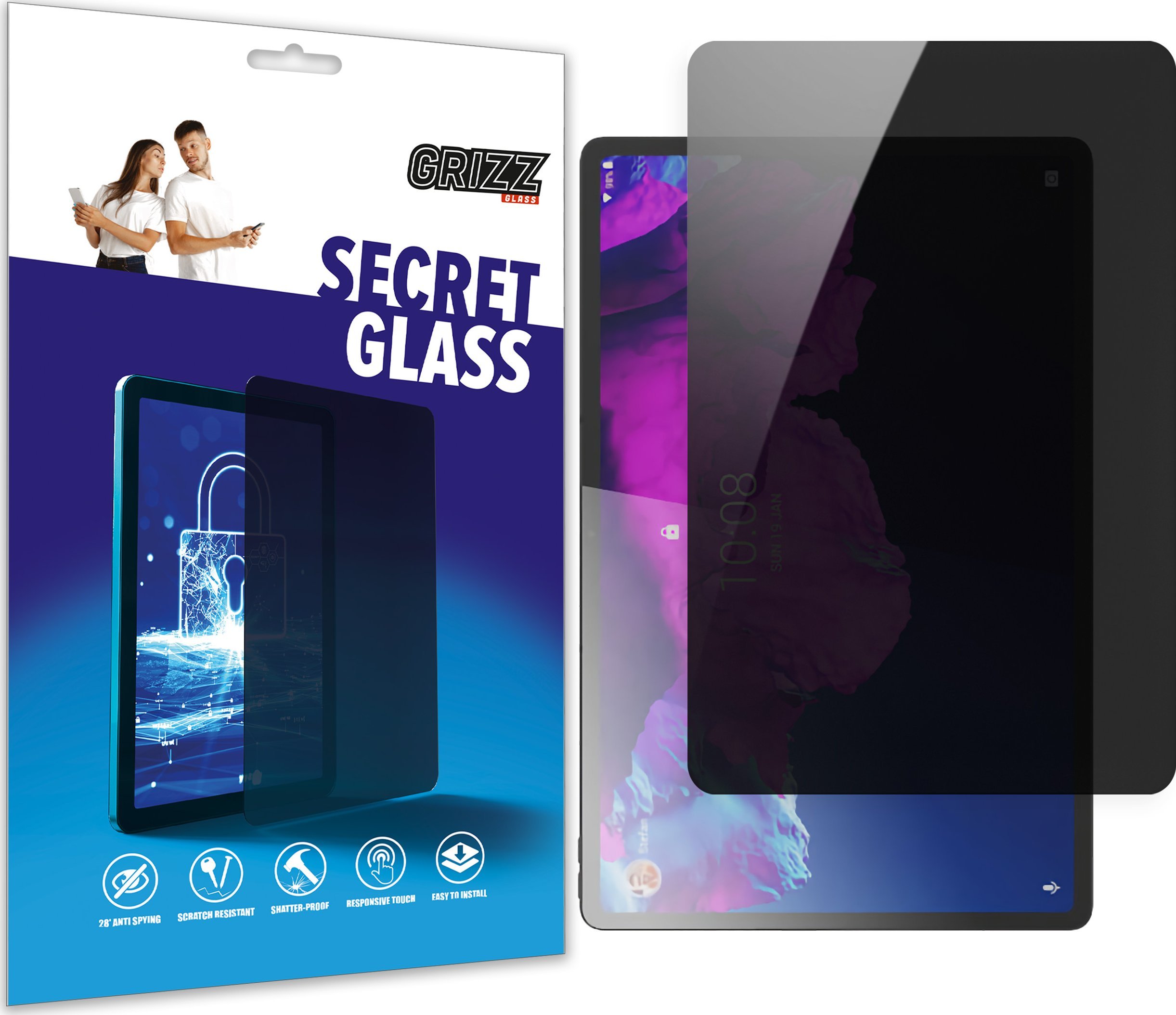 GrizzGlass Szkło prywatyzujące GrizzGlass SecretGlass do Lenovo Tab P12 Pro