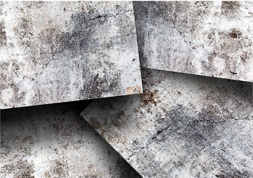 DecoNest Fototapeta - Betonowe karty - 150X105