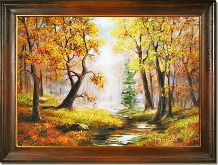 GO-BI Obraz "Pejzaz tradycyjny" ręcznie malowany 63x84cm