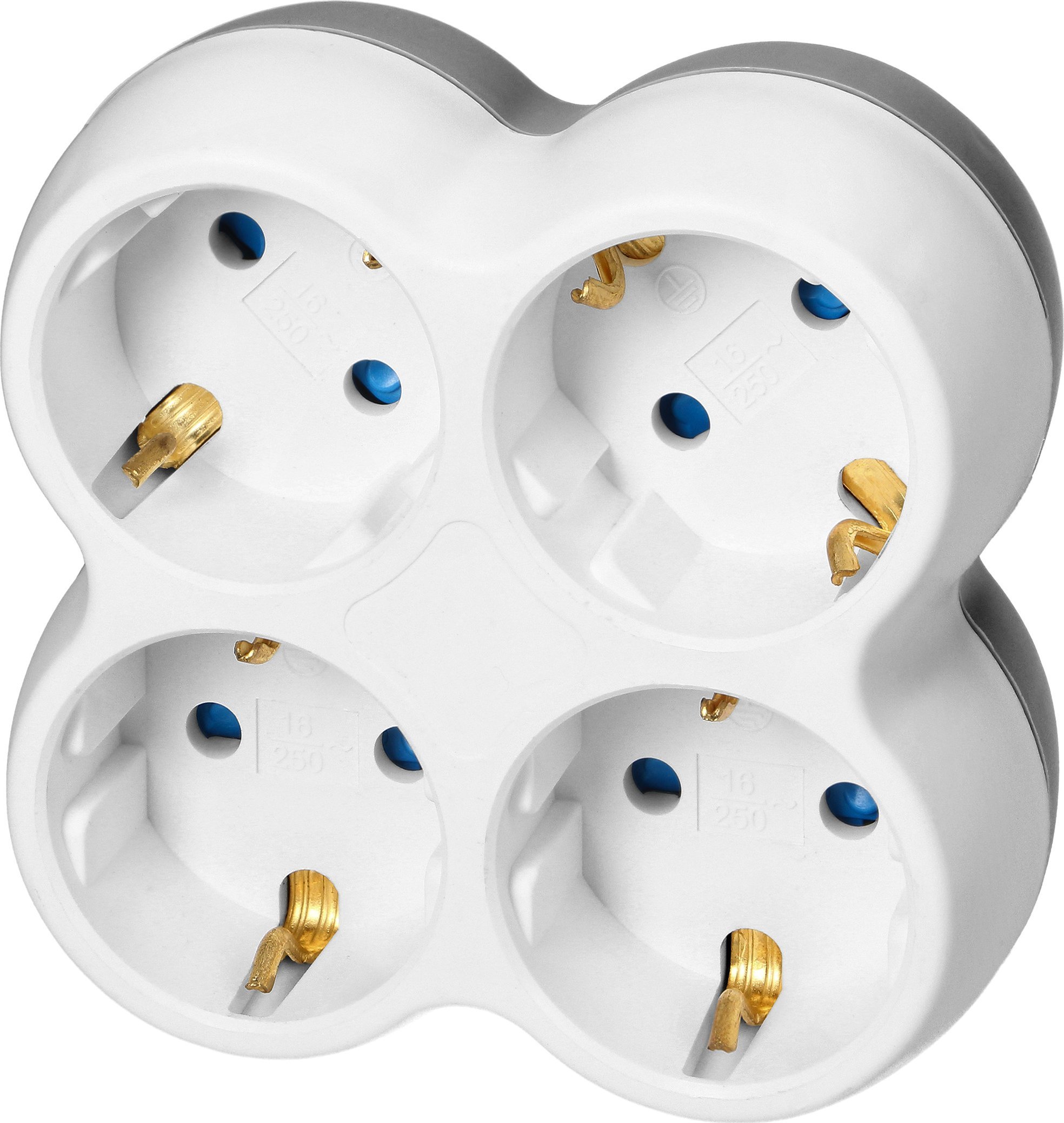 Orno Rozgałęźnik 4x2P+Z (Schuko), biało-szary