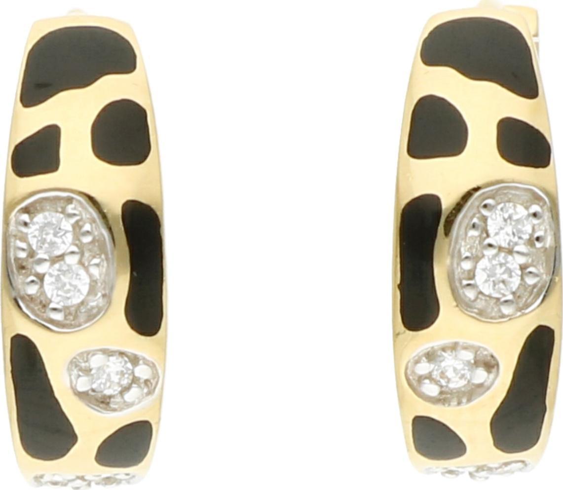 Rosanto Złote kolczyki w łatki z cyrkoniami 585 14k