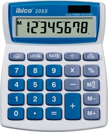 Kalkulator Rexel Rexel Ibico 208X Desktop Calculator White/Blue (Boxed), 109 mm, 155 mm, 155 mm