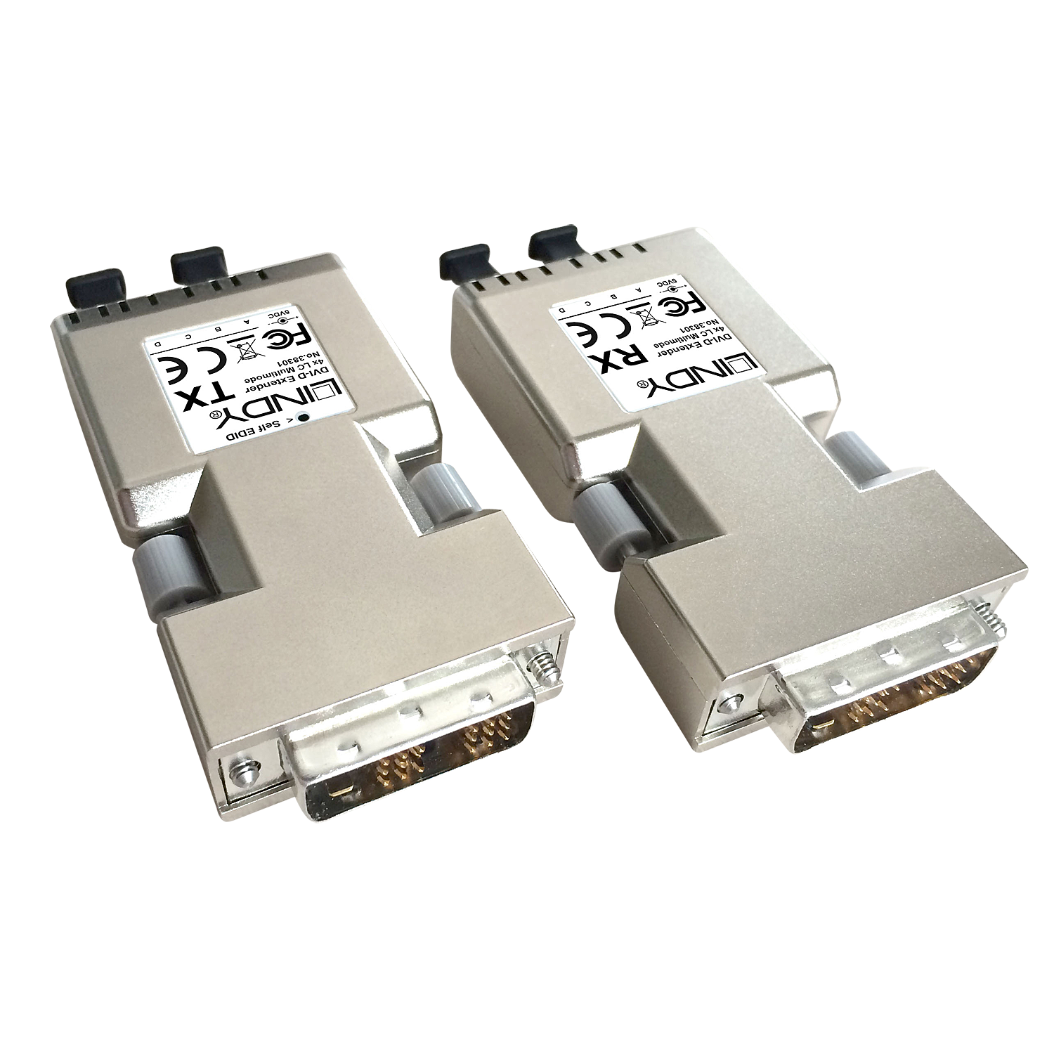 System przekazu sygnału AV Lindy DVI-D Przedłużacz 500m Fiber/LWL 2x Duplex LC - 38301