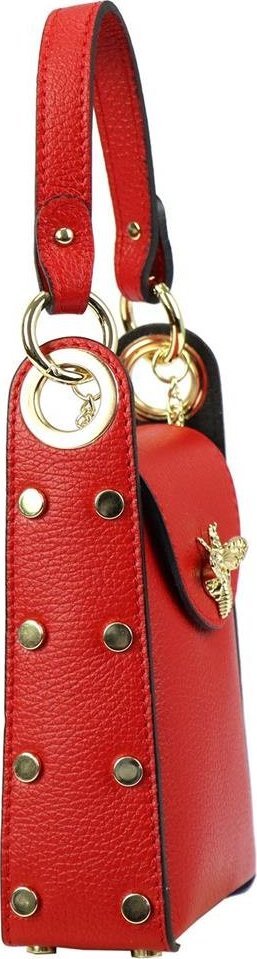 Vera Pelle Stylowa damska listonoszka z dżetami i łańcuszkiem NoSize