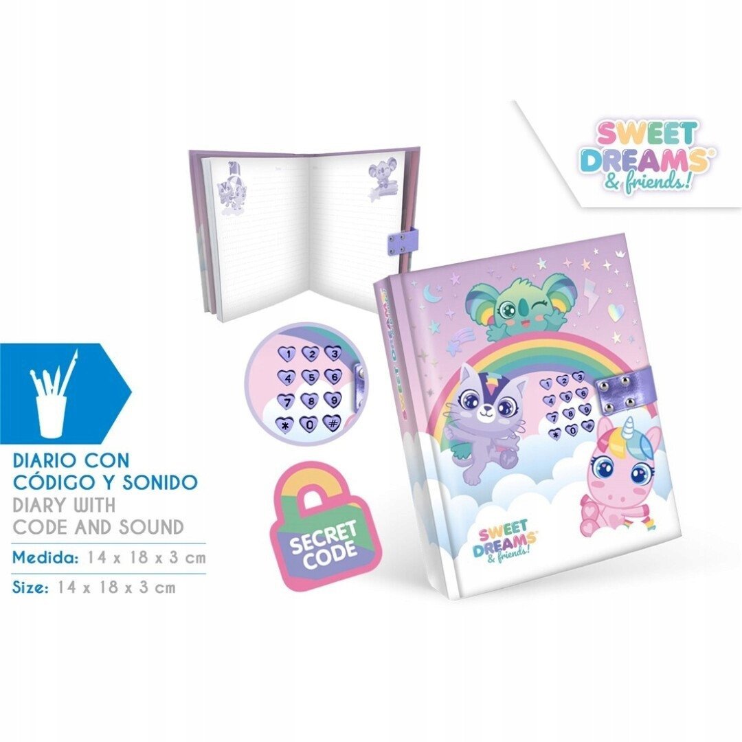 Pamiętnik na kod z efektami dźwiękowymi Sweet Dreams KL11680 Kids Euroswan