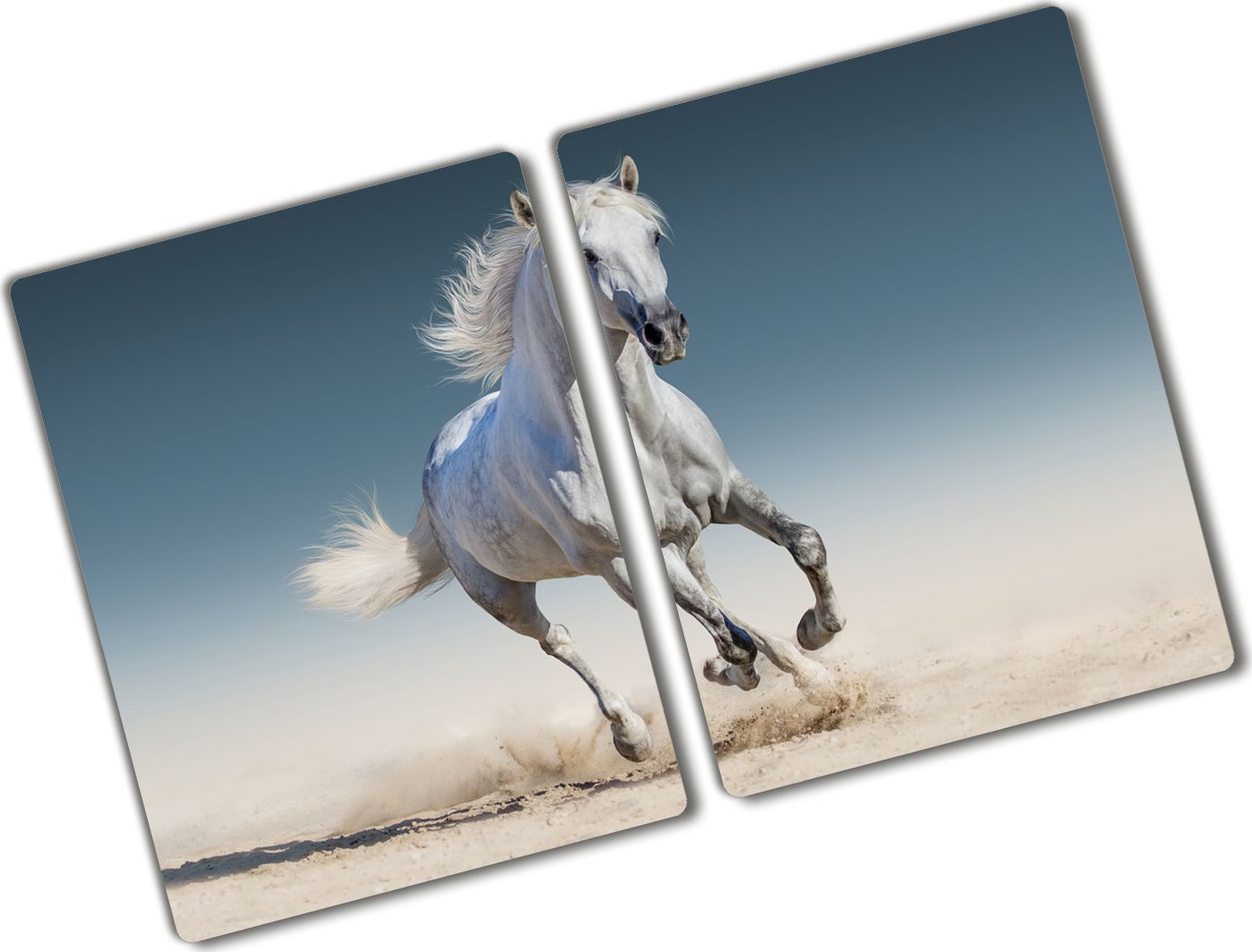 Deska do krojenia Tulup szklana Biały koń w galopie 2 52x2szt.