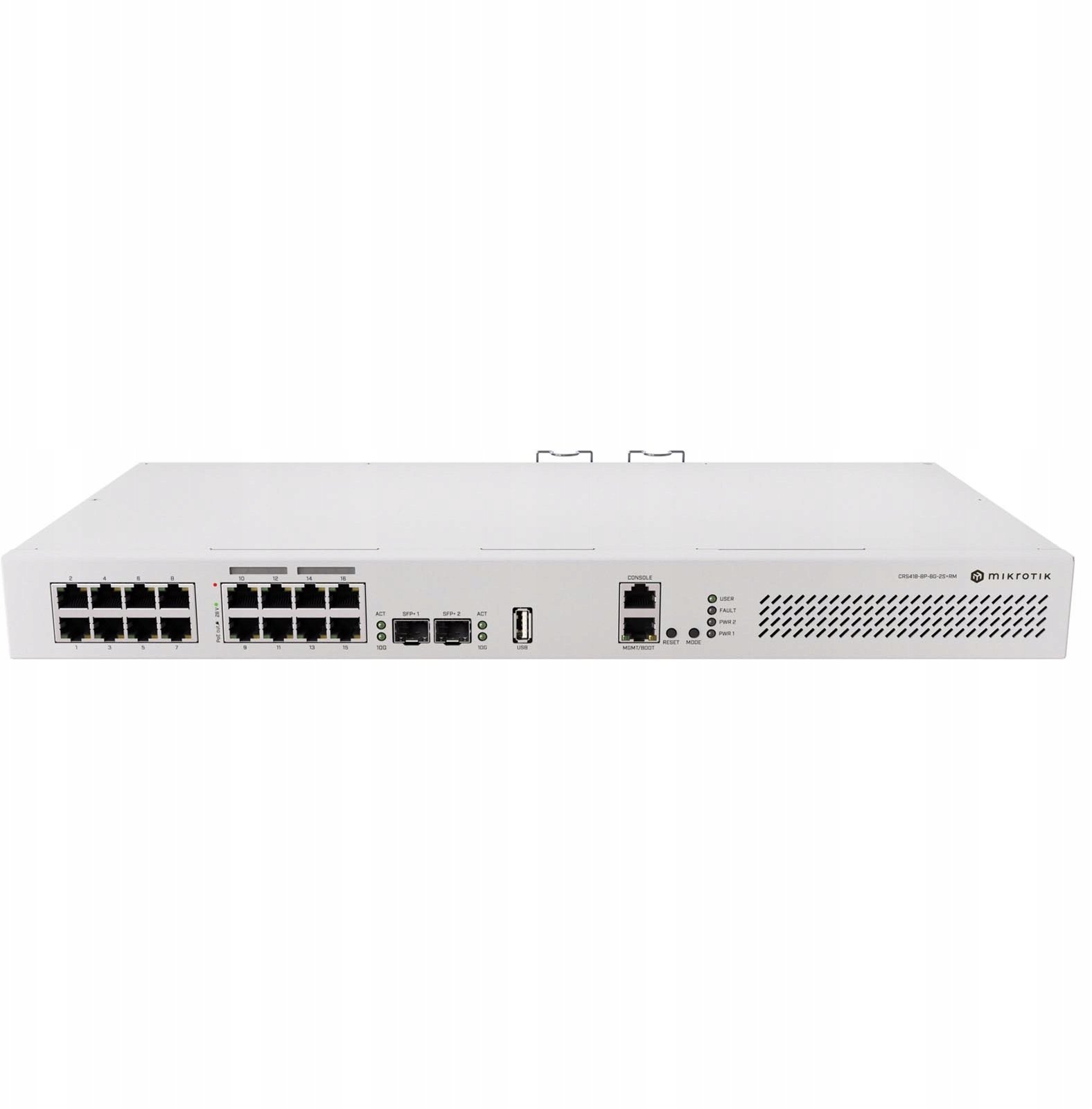 MikroTik Cloud Router Switch 418-8P-8G-2S+RM with RouterOS L5, racmount case | MikroTik
