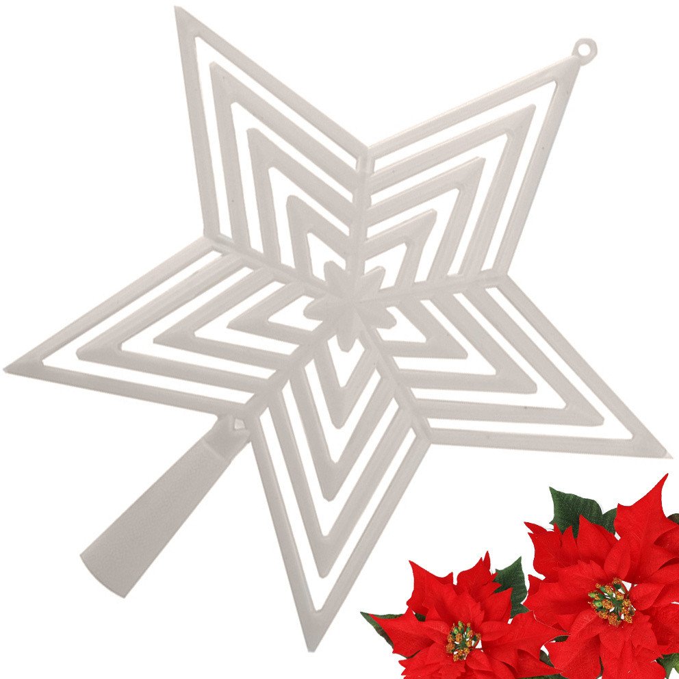 Gwiazda ozdoba choinkowa boże narodzenie czubek choinkowy nietłukąca biała